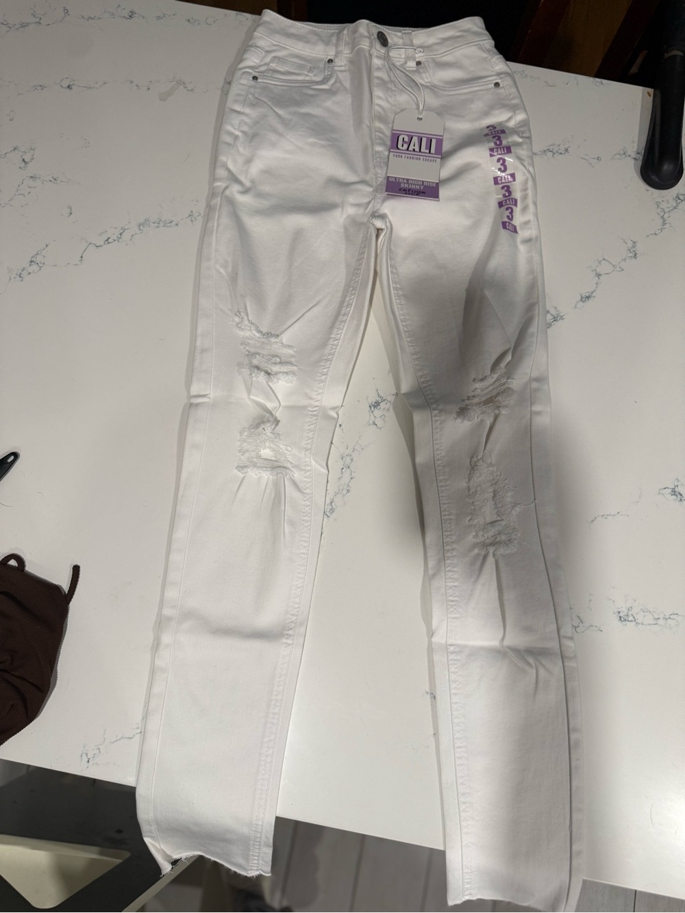 Brand New Refuge White High Waisted Skinny Distressed Women's Jeans